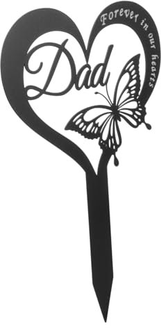 Hemobllo Décoration de Pieu de Cœur pour Cimetière en Fer Noir