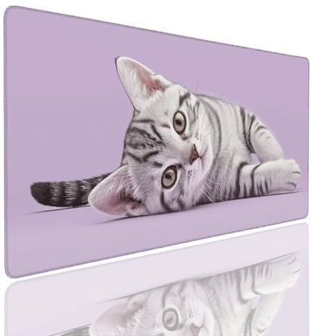 Tappetino per Mouse da Gaming, Tappetino Mouse Pad XXL Grande, Mousepad con Impermeabile e Antiscivolo, Lavabile Sottomano Copri Scrivania Ufficio, Tappetini Tappeto Mouse Mat 1400x800x4mm Grey (8)