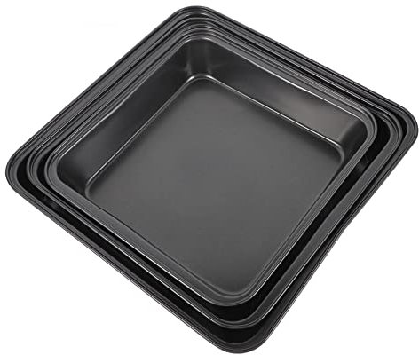 NUOBESTY 3Pièces Plaque de Cuisson Au Revêtement Antiadhésif pour Pizza Biscuits et Plats Au Four Dimensions Variées pour Usage Domestique