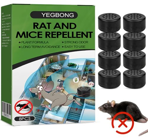 Veesper 8pcs Repelente de roedores de Peppermint de Menta Natural, Repelente Efectivo de Ratones y Ratas para el hogar, el Garaje y Motor de automóviles, al Aire Libre Interiores, Seguros para Mascot