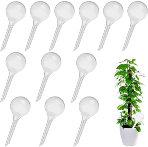 KUMSODE Lot de 12 boules d'irrigation pour plantes, petites plantes, 13 x 5 cm, boules d'irrigation, pour plantes en pot, pour l'intérieur et l'extérieur