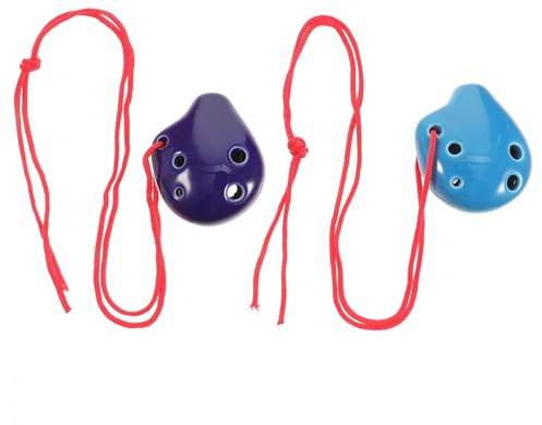 DECOMELODY 2 Stück Keramik 6-loch Alto c Okarina Flöte Mit Lanyard Natürlich Klingendes Kleiner Musikinstrument Leicht Erlernbar Geschenk Für Musikliebhaber