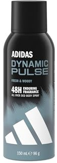 adidas Dynamic Pulse - Desodorante en aerosol corporal, aroma fresco y amaderado, dura 48 horas, fórmula vegana, 150 ml