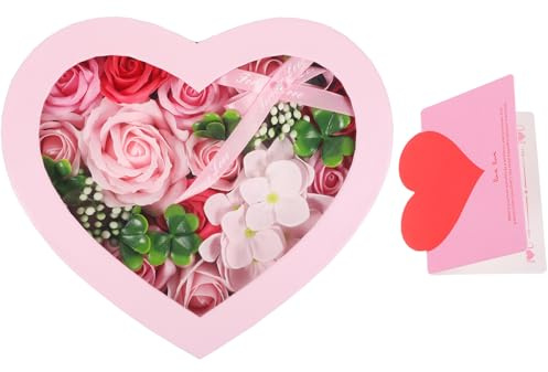 BESPORTBLE Coffret Bouquet de Fleurs Savon Rose Éternelle pour Saint Valentin Anniversaire et Décoration Intérieure Fleurs Artificielles Sans Entretien Cadeau Femme