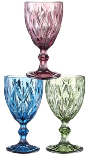 ROMISBABA Lot de 3 Verres à Liqueur en Verre Épais Coloré 150 Ml Coupes à Pied pour Cocktails Vin Rouge et Boissons Adaptés aux Fêtes et Usage Domestique