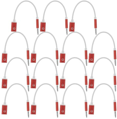 NUOBESTY Lot de 15 Adaptateurs Audio Mâle Jack 3,5 Mm vers USB-c Femelle, Câble Adaptateur Stéréo Rouge, Connecteur pour Casque, Compatible Smartphone et Pc, Accessoire Audio Compact