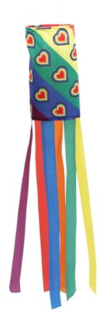 SHINEOFI Garten Windsack Regenbogen 13x100cm Wetterfeste Deko Windsackfahne für Terrasse Außenbereich
