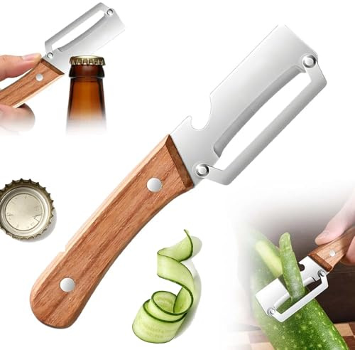 Generico Coltello da Cucina Multifunzione in Acciaio Inox, Affetta Verdure e Pelapatate, Lama Professionale per Pane, Frutta e Patate, Utensile Taglio Sottile e Preciso,Utensile da Cucina Ergonomico