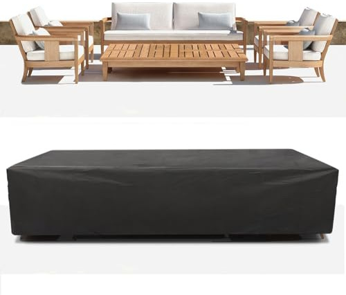Generico Coperture Impermeabili per Arredamento da Esterno – Anti-UV E Antistrappo (Tessuto 210D) – Copertura per Divani Modulari, Tavoli E Sedie da Giardino(L83.86xW51.97xH29.13in)