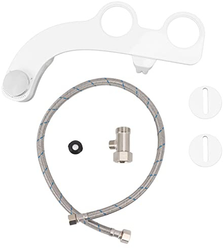 Bidet Attachment with Dual Nozzles, Non Electric Self Cleaning Water Bidet, Adjustable Pressure Fresh Water Wash and Mechanical Toilet Sprayer for Frontal Rear Cleansing