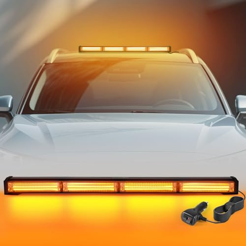 antom 58cm LED Rundumkennleuchte 40W Gelb Rundumleuchte für Auto Anhänger Wohnwagen SUV -14 Blinkende Stroboskop-Modi…