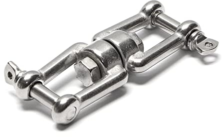 PRIOstahl Ankerwirbel/Wirbelschäkel/Kettenwirbel/Kettenverbinder/Verbinder aus Edelstahl (Gabel-Gabel, 10mm)
