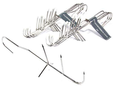 10 x Räucherhaken -V- zum Fische - Die Haken mit 3 Spitzen und Spreize - Edelstahl