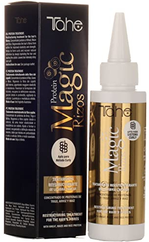 Tahe Magic Rizos Tratamiento reestructurante de la fibra capilar Protein Treatment con Proteínas de Trigo, Arroz y Maíz, 100 ml