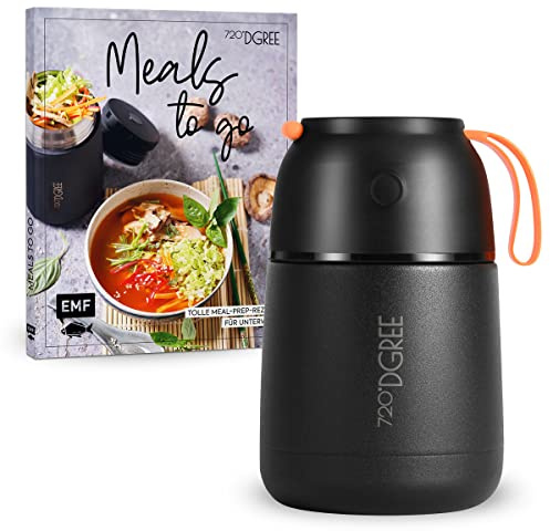 720°DGREE Thermobehälter Essen 530ml “wunderJar” +Rezeptbuch - Auslaufsicher, BPA-Frei - Edelstahl Isolierbehälter, Thermo Lunchbox - Unterwegs Warme, Kalte Speisen, Brei, Suppe, Müsli to Go
