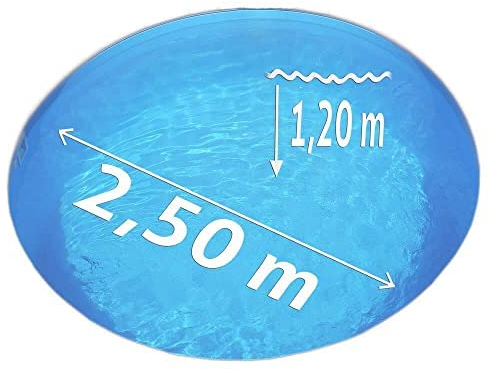 POOL Total Rundpool-Set Bronze Ø 2,50 x 1,20 m, Folie blau 0,80 mm, aufgestellt