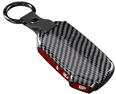 ontto Autoschlüssel Hülle Cover Passt für Kia Sportage R GT Stinger GT Sorento Ceed CD Cerato Forte 2018-2021 ABS Schutzhülle Schlüsselhülle Schlüsselanhänger Schlüsselbox 3 Tasten-Kohlefaser rot