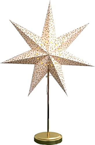 Seasonals Standstern Anywhere mit Batterie und Timer, 75 cm hoch, Papierstern faltbar, gold