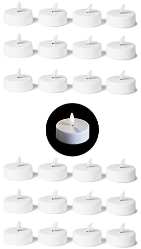 Novaliv 24 velas de té con temporizador, luz blanca cálida, 3D, 6 cm de diámetro para batería CR2032, velas de té grandes, iluminación LED con función de temporizador, juego de ahorro