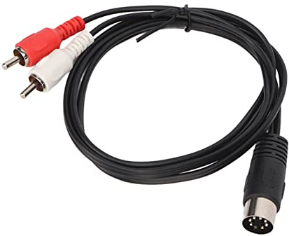 ASHATA 7 PIN Din to RCA Cable 1M, 7Pin Male Din Plug to 2xRCA Male Plugs Audio Cable, Double Shielding RCA Stereo AUX Adapter Cable for Radio Audio Equipment Signal Output, 3.3ft