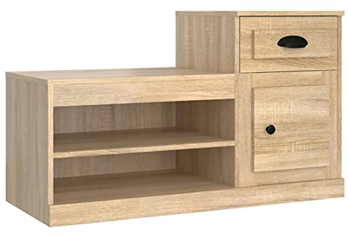 Tidyard Schuhschrank Schuhregal Schuhablage Schuhständer Schuhkommode Holzschrank Schuhaufbewahrung Schuhtruhe Schuhorganizer Flurschrank Schrank Holzwerkstoff Sonoma-Eiche