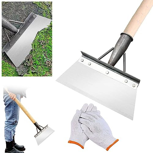 Pelle multifonction d'extérieur en acier inoxydable – Grattoir de jardin de 23 cm pour mauvaises herbes, mousse et désherbage agricole