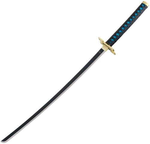 Katana Schwert Schwarz/Türkis - Samurai Schwert - Ninja Cosplay Fasching Kostüm Deko Training Rollenspiele Sammler Outdoor Freizeit Hobby