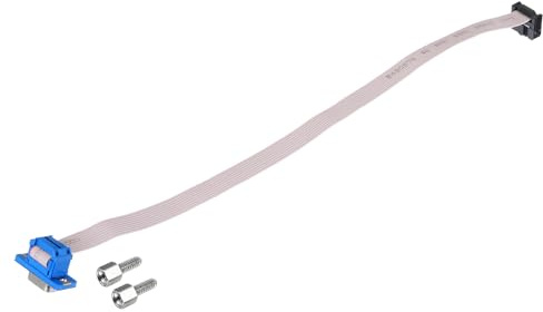 QUARKZMAN Cavo a Nastro Piatto Grigio Db9 Femmina a Fc-10P Passo 2,54 mm | a 10 Pin, Cavo Seriale Db, Lunghezza 30 cm, per Computer display Led Dvd, con 2 Viti