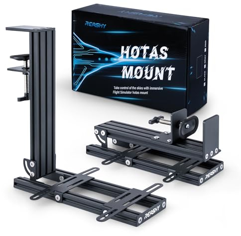 Reashy Hotas-Halterung, Joystick-Halterung, Aluminium-Flight-Stick-Schreibtischhalterung für Logitech X56, X52, X52 Pro, Thrustmaster T.1600M, TCA, T.Flight Hotas One, 4, X, Airbus, VKB Gladiator Nxt