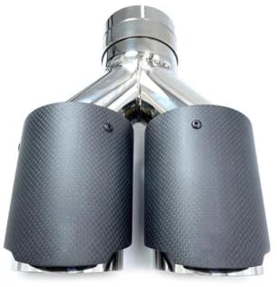 QCxMpC 1 Stück Auto Edelstahl Universal Dual gleicher Länge Auspuffrohr Ende Ende Mittelschalldämpfer Spitze