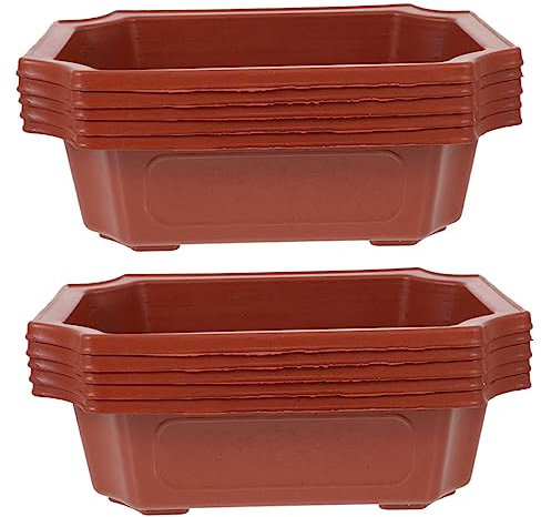 ORFOFE Vasi Rettangolari in Plastica Per Bonsai Set Da 10 Pezzi Robusti Vasi Da Fiori Per Esterni Per Giardino
