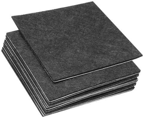 PATIKIL 100x100mm Patin en Feutre pour Meuble, 10 Pcs 2mm Épaisseur Coussinet en Feutre Carré Doux, Adhésif, Antidérapant, Anti-Rayures, pour Lampe, Meubles, Bricolage, Artisanat, Noir