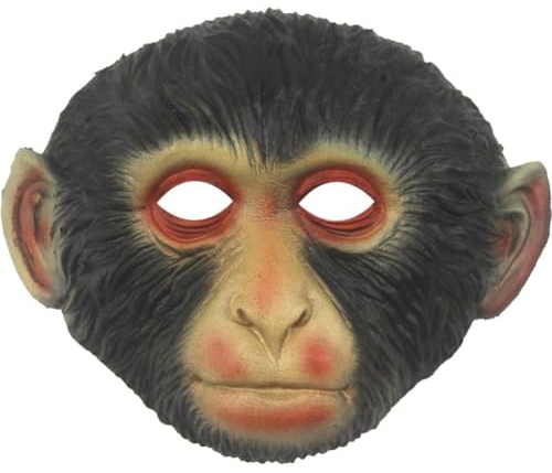 Glixoft Masque De Singe Réaliste, Masque De Tête d'animal Drôle, Masque Bizarre, Accessoire De Cosplay d'halloween pour Fête De Carnaval