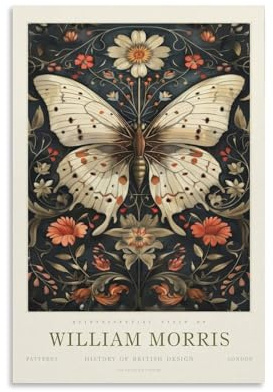 William Morris Schmetterlings-Poster und Drucke, dekorative Malerei, Leinwand, Wandkunst, Wohnzimmer-Dekor-Poster, 20 x 30 cm