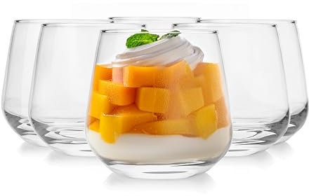 Glasmark KROSNO 1992 Lot De 6 Coupes À Glace En Verre Transparent Coupes À Dessert Élégantes 340 ml