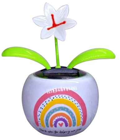 di danza solare - Figurine floreali con energia solare | Ornamenti di fiori animati in pentola colorata, decorazione 'auto, ufficio, casa, regalo divertente per bambini e adulti