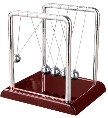 Newtons Cradle Pendule - Soulagement du stress du bureau, jouet d'équilibre cinétique | Gadget d'énergie de mouvement scientifique, modè d'apprentissage de la physique décorative, Durablies en acier