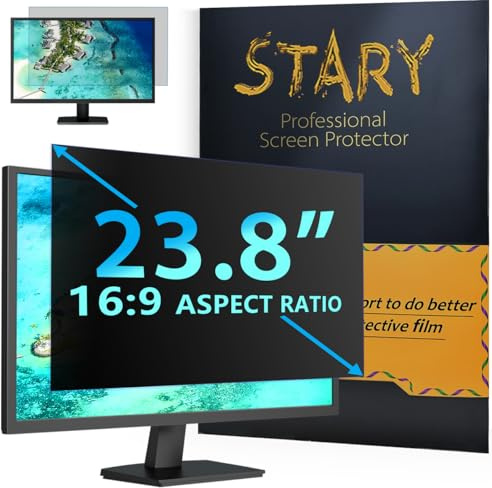 STARY 23,8 Zoll Blickschutzfolie für 16:9 Blendfrei Blaulichtfilter Monitor | 23,8 Privacy Screen Sichtschutzfolie, Abnehmbarer Computer Blickschutzfilter