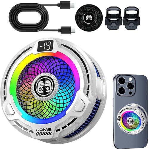 Ventilateur Portable À Vitesse - Refroidisseur Téléphone Magnétique 30W | Réglable Pour Smartphone, Refroidissement Rapide Jeux, Outdoor Vlog Tabl Streaming, Été, Vlog, Utilisation Extérieure
