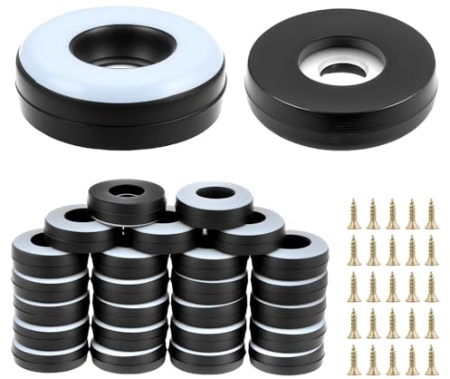 25 Stück Teflongleiter zum Schrauben, Ø 22 mm Möbelgleiter für Schwere Möbel, Teppichgleiter für Stühle, rund Bodengleiter Stuhlgleiter zum Schrauben für Möbel Stühle Böden, inkl. Schrauben
