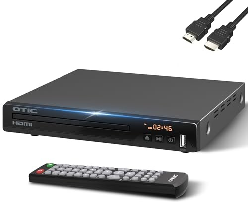 All Region HDMI DVD Player for TV, Multi Formats & Metal Housing, Compact CD Player with USB Port/Dolby Digital Sound for Smart TV, Elderly, Home Stereo System, Included HDMI Cable & Remote