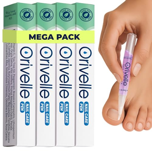 Orivelle Nail Care Pen – Cosmetic Care for Nails & Cuticles | Clean, Well-Groomed Appearance | Nail Oil Pen for Daily Use (4 Pack)