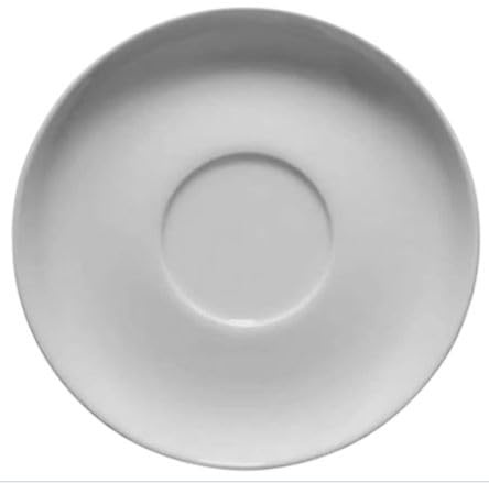 Generico Set 6 Piattini per Tazze da Tè in Porcellana, Bianco, per Colazione Hotel