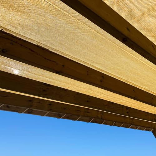 Malla Pérgola 4x4 m Beige Arena - Garantía de 5 años TECPLAST - FP320PR - Malla de Sombreo Permeable para pérgola o cenador