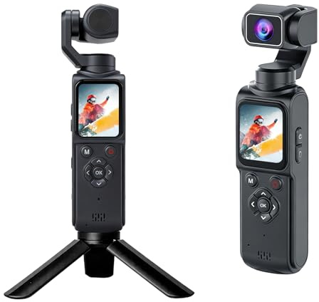 7JI 4K Action Camera Tascabile con Obiettivo Rotante a 330°,Videocamera per Vlogging con Touchscreen da 1.72 Pollice,Telecamera da Corpo per Viaggi,Dirette Streaming e Videoconferenze