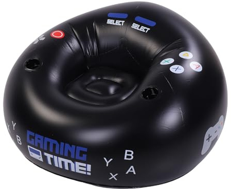 TIKATARER Uppblåsbar Spelstol, Bärbar Fun Bean Bag Style Blow Up Stol, Mugghållare Sidofickor Uppblåsbar Soffa med 220 Lbs Kapacitet, Perfekt för Spelrum, Inomhus och Utomhus