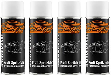 TRISTARcolor Füller Spritzfüller Haftgrund Grundierung Spritzspachtel für Autolack weiß 4 x Spraydose 400 ml