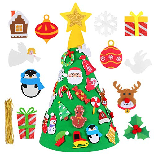 , albero di Natale fai da te, con 29 decorazioni per bambini, giocattolo fatto a mano per Natale a casa