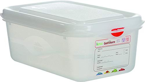 Heavy Duty Polypropylene Gastronorm Food Catering Kitchen Containers + Lids - Food Grade Clear Commercial Industrial Quality - 8 Sizes (2, 1/6-2.6 Litres)