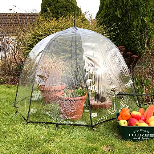 GardenSkill Greenhouse Umbrella Dome 1.2x0.75m H | Instant XL Bell Cloche Grow House | Garden Plant Protection Tomato Cage Cover for Strawberry Pots Seedling Raised Bed Flower (1)